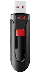 FLASH DRIVE, 32GB, USB 2.0, TYPE A, BLACK/RED LARGE